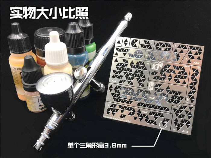 1/35 1/100 Scale Triangle Digital Camouflage Stenciling Template Leakage Spray General Use Military Model Building Tools AJ0035