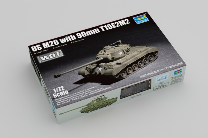 Trumpeter 07170 1/72 Scale US M26 with 90mm T15E2M2 Military Plastic Tank Assembly Model Kits