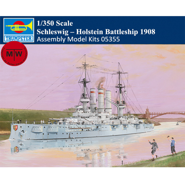 Trumpeter 05355 1/350 Scale Schleswig  –  Holstein Battleship 1908 Plastic Assembly Model Kits