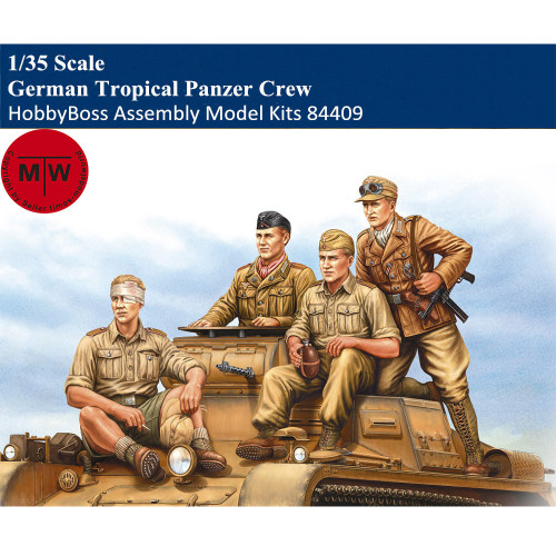 HobbyBoss 84409 1/35 Scale German Tropical Panzer Crew Soldier Figures Military Plastic Assembly Model Kits