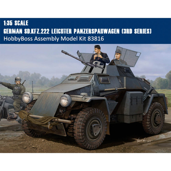 HobbyBoss 83816 1/35 Scale German Sd.Kfz.222 Leichter Panzerspahwagen 3rd Series Plastic Assembly Model Kits