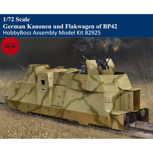 HobbyBoss 82925 1/72 Scale German Kanonen und Flakwagen of BP42 Military Plastic Assembly Model Kits 