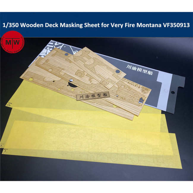 1/350 Scale Wooden Deck Masking Sheet for Very Fire Montana VF350913 Ship Model TMW00056