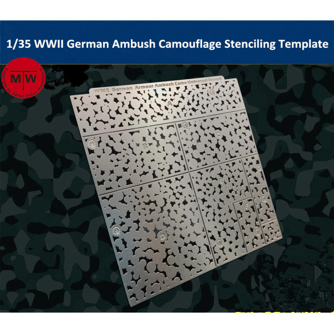 1/35 Scale WWII German Armour Ambush Camouflage Leakage Spray Stenciling Template AJ0020