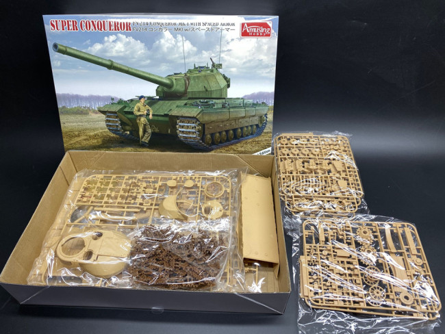 Amusing Hobby 35A013 1/35 Scale British Heavy Tank FV214 Conqueror MK.I w/Spaced Armor Military Plastic Assembly Model Kit