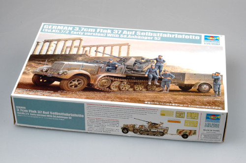Trumpeter 01525 1/35 Scale German 3.7cm Flak 37 Sd.Kfz.7/2 Early Version Military Assembly Model Building Kits	