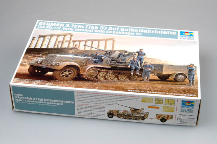 Trumpeter 01525 1/35 Scale German 3.7cm Flak 37 Sd.Kfz.7/2 Early Version Military Assembly Model Building Kits	