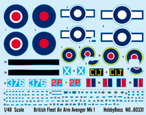 HobbyBoss 80331 1/48 Scale British Fleet Air Arm Avenger Mk.1 Plastic Aircraft Assembly Model Kit