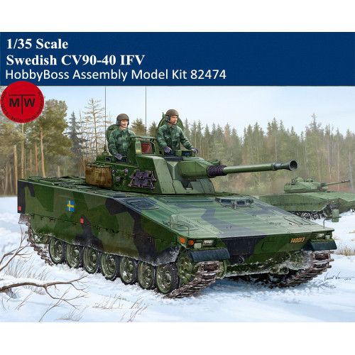 HobbyBoss 82474 1/35 Scale Swedish CV90-40 IFV Military Plastic Assembly Model Kits