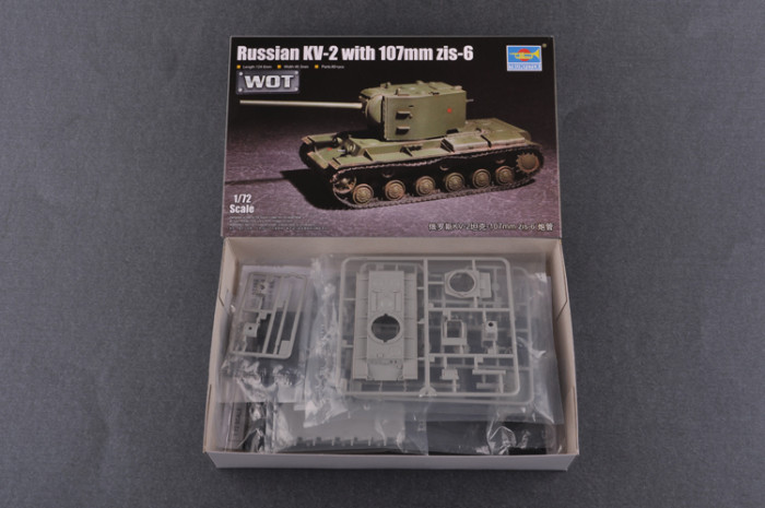 Trumpeter 07162 1/72 Scale Russian KV-2 with 107mm zis-6 Military Assembly Tank Model Building Kit