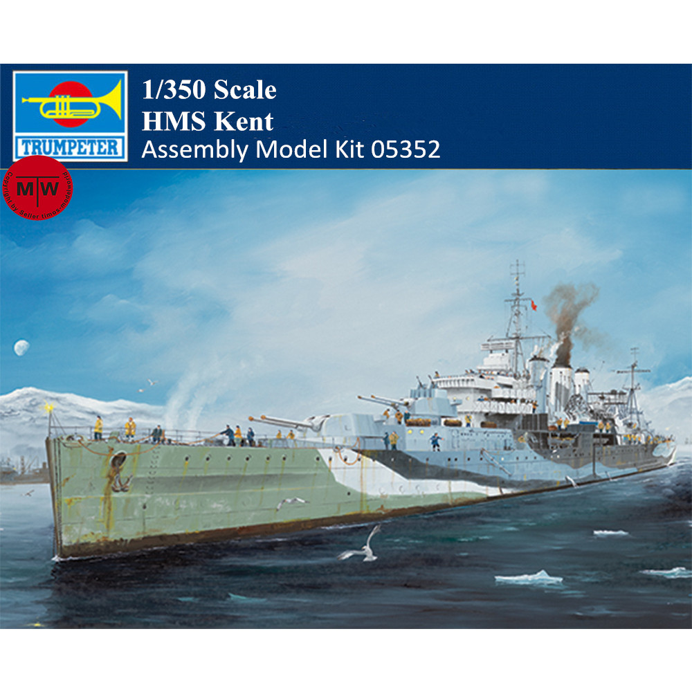 US$ 90.00 - Trumpeter 05352 1/350 Scale HMS Kent Heavy Cruiser Military ...