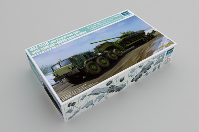 Trumpeter 01065 1/35 Scale MAZ-537G Late Production with ChMZAP-9990 Semi-Trailer Military Plastic Assembly Model Kits