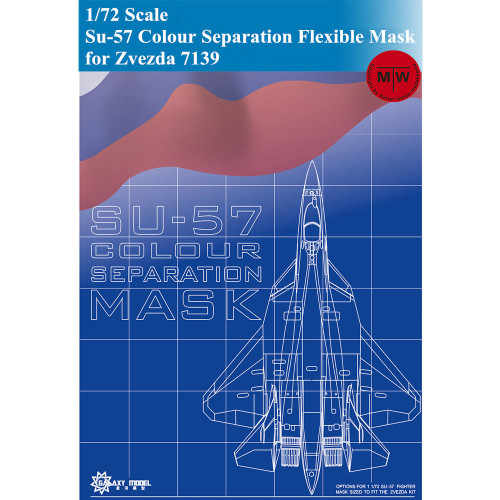 GALAXY D72002 1/72 Scale Su-57 Colour Separation Die-cut Flexible Mask for Zvezda 7139 Aircraft Model