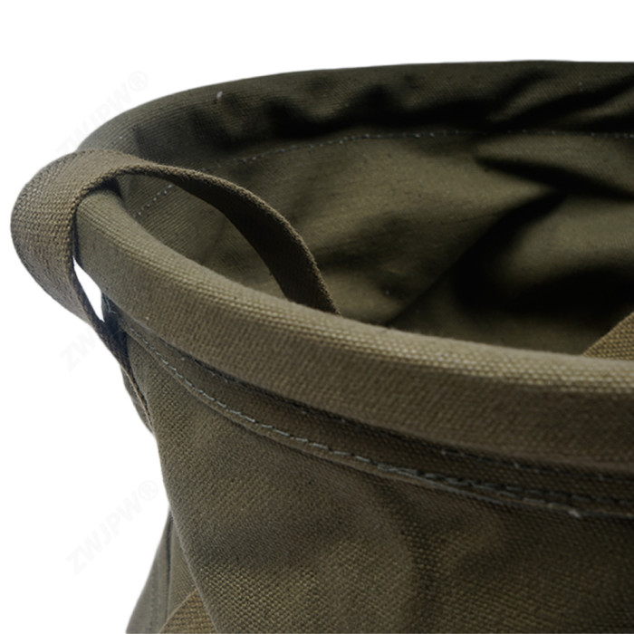WWII US Army Canvas Collapsable Jeep Water Bucket Bag Green (capacity of 18 litres) TMW00097