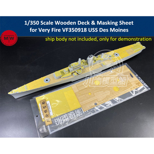 1/350 Scale Wooden Deck Masking Sheet for Very Fire VF350918 USS Des Moines CA-134 Heavy Cruiser Model Ship CY350078