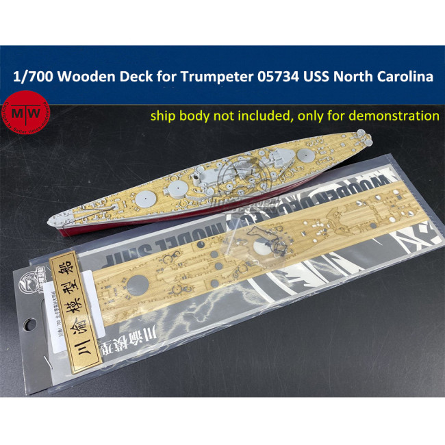 1/700 Scale Wooden Deck for Trumpeter 05734 USS North Carolina BB-55 Model Ship CY700074