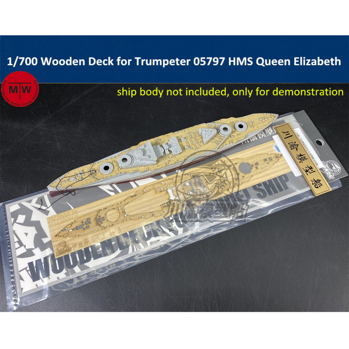 1/700 Scale Wooden Deck for Trumpeter 05797 HMS Queen Elizabeth 1918 Model Ship CY700073