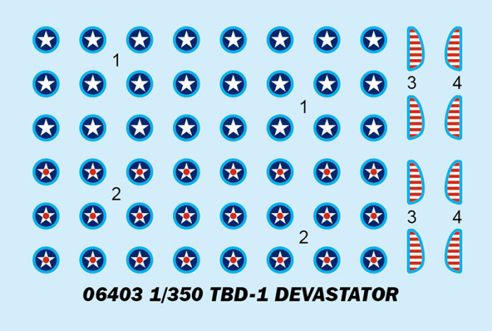 Trumpeter 06403 1/350 Scale TBD-1 Devastator(Pre-painted) Military Plastic Aircraft Sets for Aircraft Carrier Model