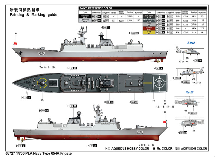 Trumpeter 06727 1/700 Scale PLA Navy Type 054A Frigate Military Plastic Assembly Model Kits 
