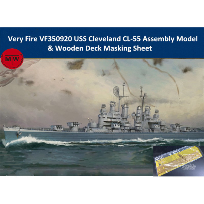 Very Fire VF350920 1/350 Scale USS Cleveland CL-55 Plastic Assembly Model &Wooden Deck Masking Sheet