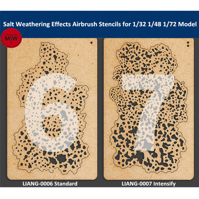 LIANG-0006/LIANG-0007 Salt Weathering Effects Airbrush Stencils Tools for 1/32 1/48 1/72 Scale Fighter Aircraft Model