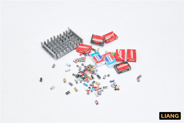 LIANG-0411/0412 1/35 Scale Model Soda Cans & Cardboard Boxes