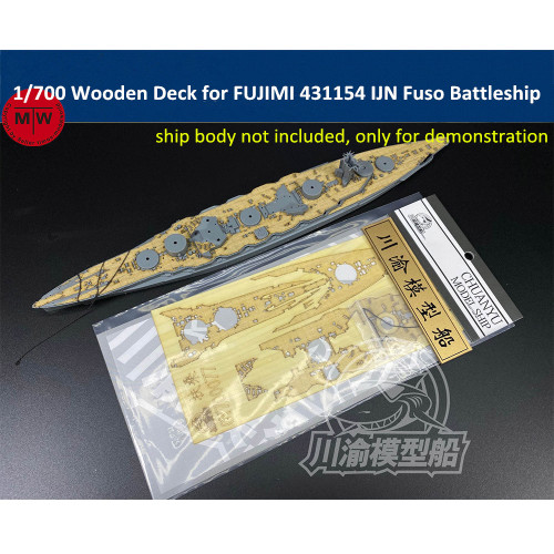 Chuanyu CY700077 1/700 Scale Wooden Deck for FUJIMI 431154 IJN Fuso Battleship Model 