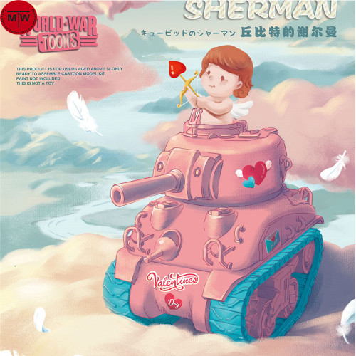 Meng Kids WWV-003 Cupid's Sherman Q Edition Plastic Tank Assembly Model Kit