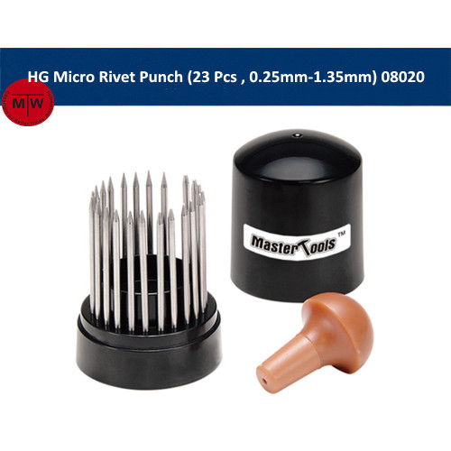 Master Tools 08020 HG Micro Rivet Punch for Military Model Hobby(23 Pcs , 0.25mm-1.35mm)
