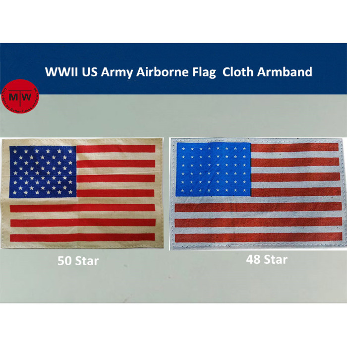 WWII US Army Airborne Flag Cloth Jacket Armband Reproduction 48 Star/50 Star