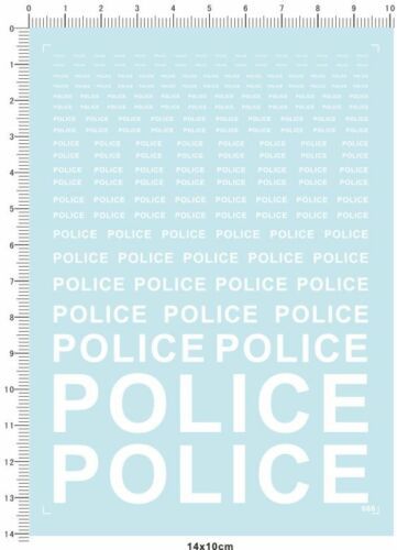 1/18 1/12 1/24 1/20 1/43 Scale Model Decals Police (white)