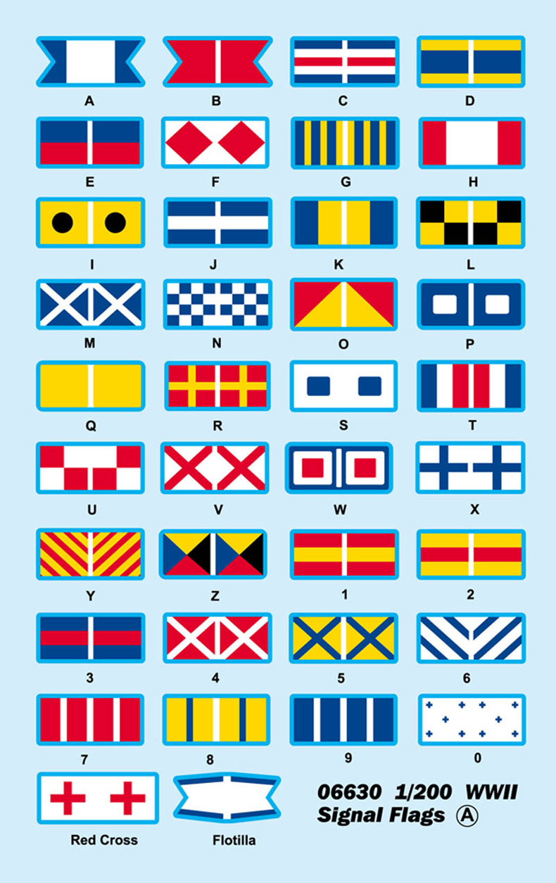 US$ 9.00 - Trumpeter 06630 1/200 Scale WWII Signal Flags Decals for ...