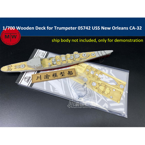 Chuanyu CY700082 1/700 Scale Wooden Deck for Trumpeter 05742 USS New Orleans CA-32 1942 Model Ship Kit