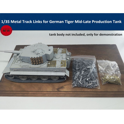 1/35 Scale Metal Track Links for German Tiger Mid-Late Production Tank Model w/metal pin SX35023