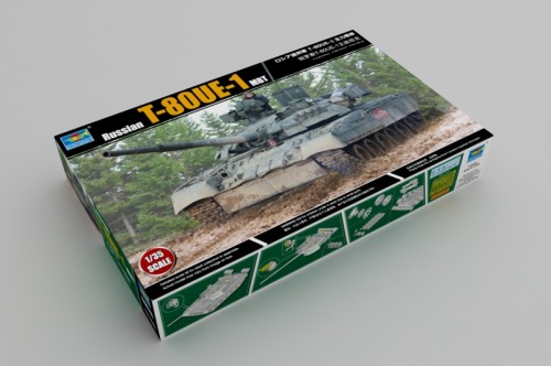 Trumpeter 09579 1/35 Scale Russian T-80UE-1 MBT Military Plastic Tank Assembly Model Kits