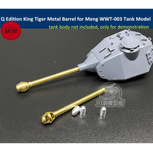 Q Edition King Tiger Metal Barrel Shell Kit for Meng WWT-003 German Heavy Tank Model CYD021