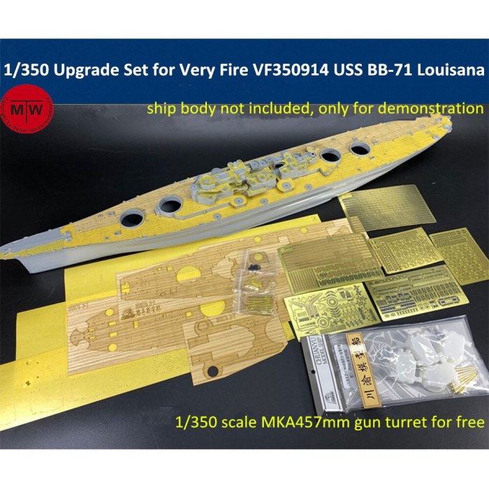 1/350 Scale PE Upgrade Set for Very Fire VF350914 USS BB-71 Louisana Battleship Model CYE021