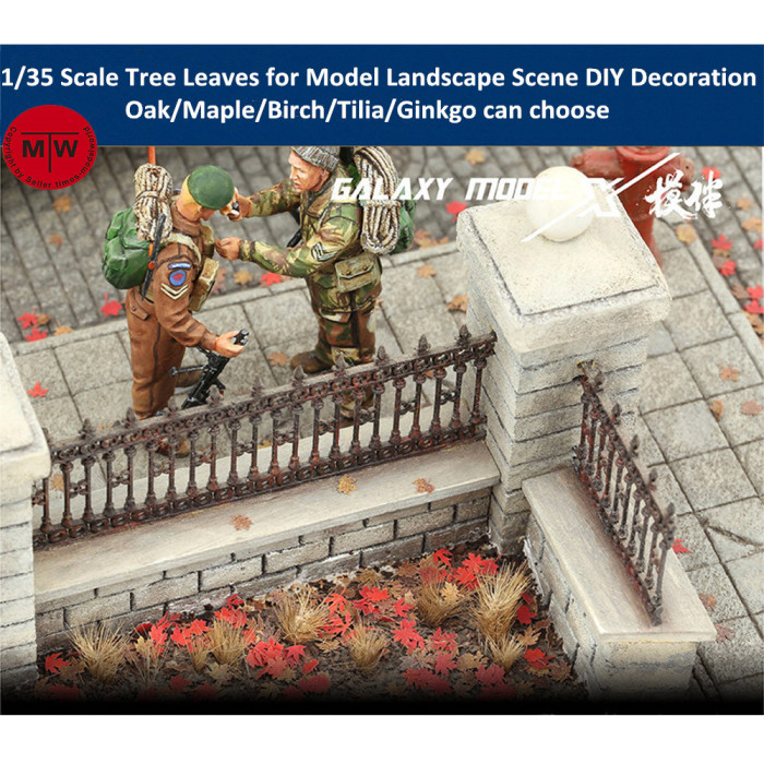 1/35 Scale Model Building Oak/Maple/Birch/Tilia/Ginkgo Tree Leaves Foliage for Model Landscape Scene DIY L35001