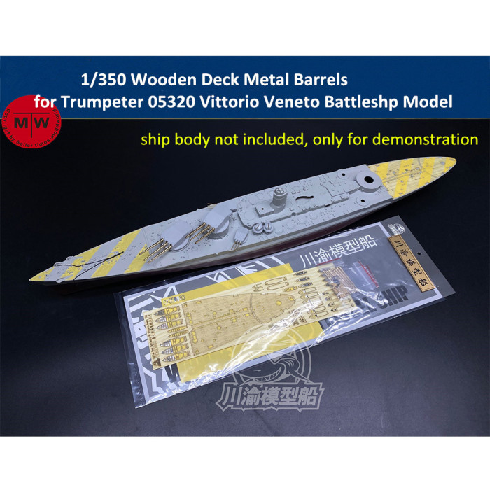 1/350 Scale Wooden Deck Metal Barrels Masking Sheet for Trumpeter 05320 Vittorio Veneto 1940 Battleship Model CY350083