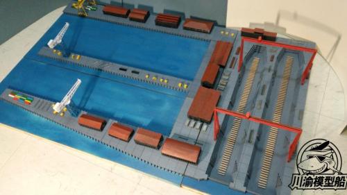 1/700 Scale Aircraft Carrier Dockyard Shipyard Diorama Platform Wooden Scene DIY Assembly Model CY901