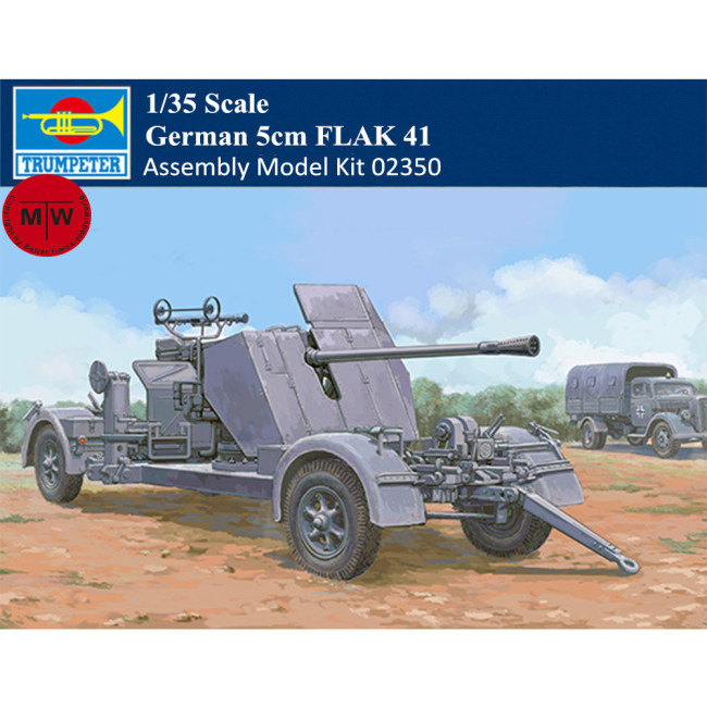 Trumpeter 02350 1/35 Scale German 5cm FLAK 41 Anti-aircraft Gun Military Plastic Assembly Model Kits