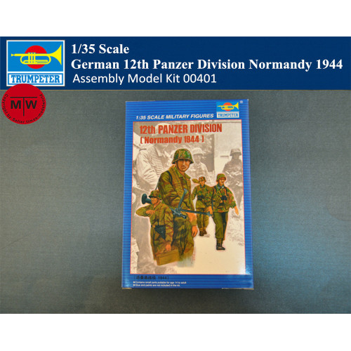 Trumpeter 00401 1/35 Scale German 12th Panzer Division Normandy 1944 Soldier Figures Military Plastic Assembly Model Kits