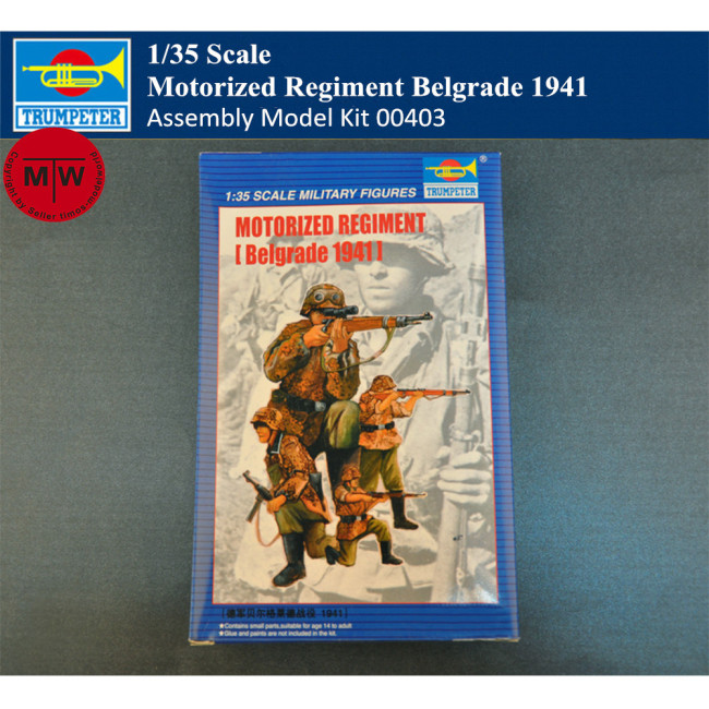 Trumpeter 00403 1/35 Scale German Motorized Regiment Belgrade 1941 Soldier Figures Military Plastic Assembly Model Kits
