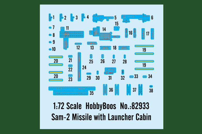 HobbyBoss 82933 1/72 Scale Sam-2 Missile with Launcher Cabin Military Plastic Assembly Model Kit
