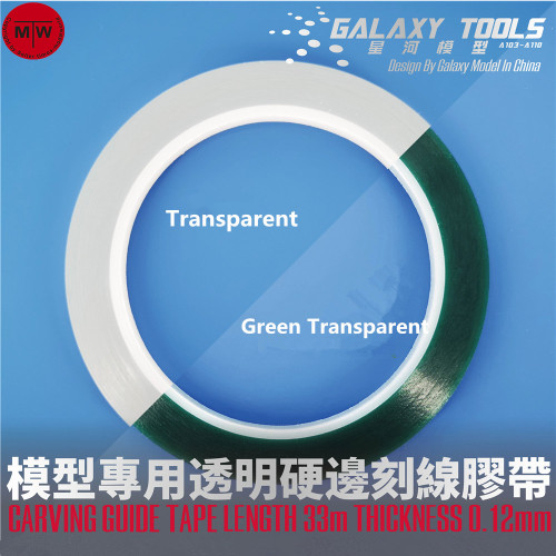 Galaxy Model 3mm/4mm/5mm/6mm Green Transparent Garving Guide Tape Assembly Tool