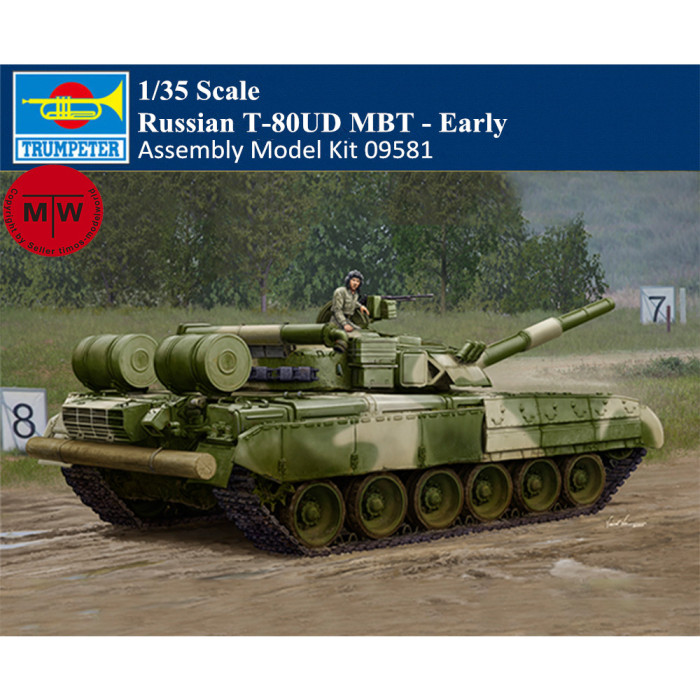 Trumpeter 09581 1/35 Scale Russian T-80UD MBT Early Military Plastic Tank Assembly Model Kit