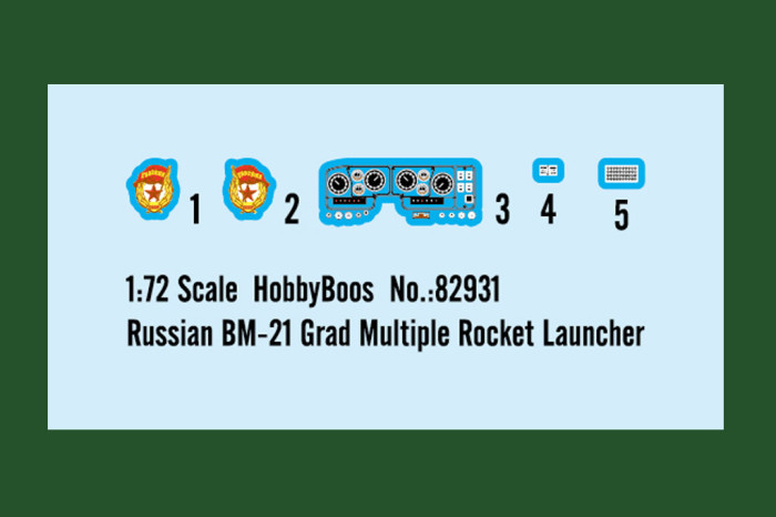 HobbyBoss 82931 1/72 Scale Russian BM-21 Grad Multiple Rocket Launcher Military Plastic Assembly Model Kit