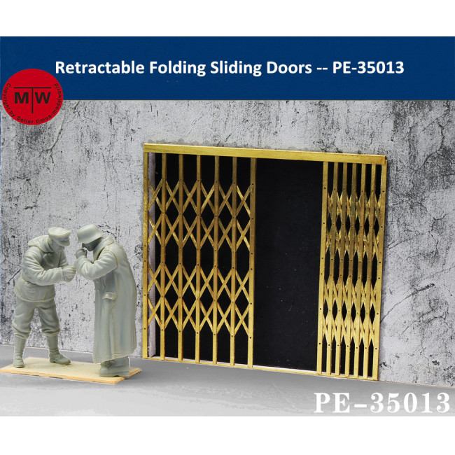 1/35 Scale Retractable Folding Sliding Doors Security Gate Model Scene DIY PE-35013