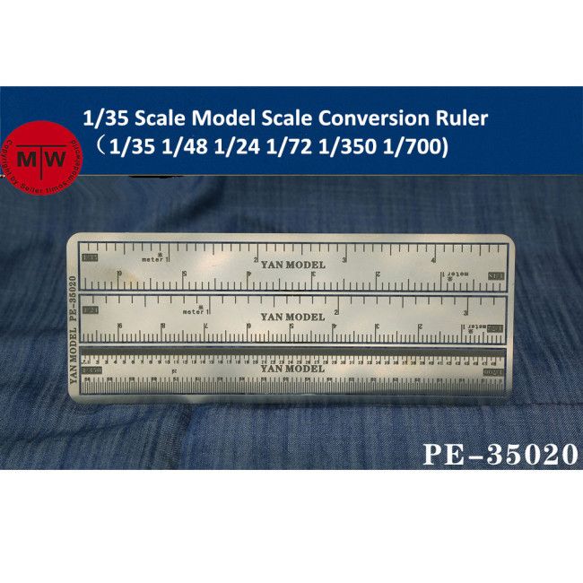 1/35 Scale Model Scale Conversion Ruler（1/35 1/48 1/24 1/72 1/350 1/700)  PE-35020