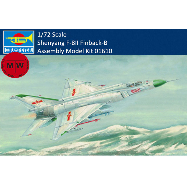 Trumpeter 01610 1/72 Scale Shenyang F-8II Finback-B Fighter Military Plastic Aircraft Assembly Model Kit